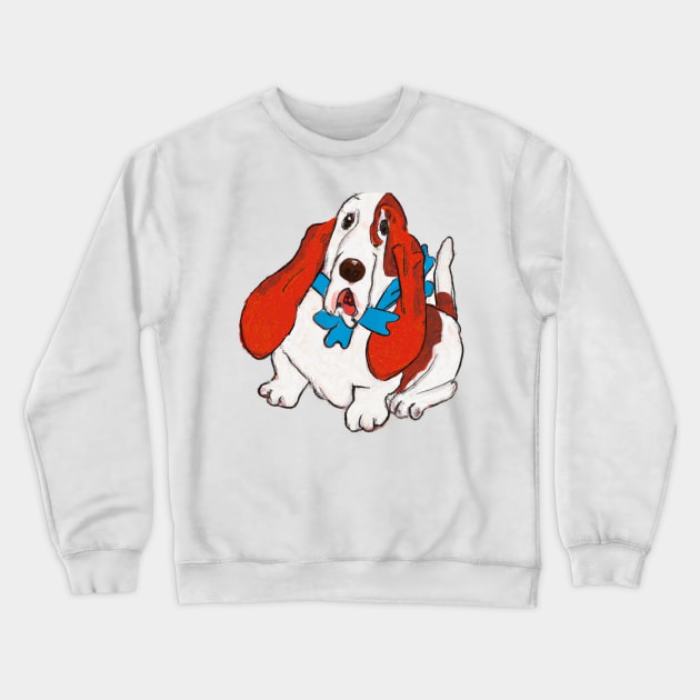 Cute Basset Hound Drawing Crewneck Sweatshirt by Play Zoo